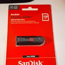SanDisk Cruzer Glide 128GB USB 2.0 Flash Drive Cruzer Glide Series - Black/Red
