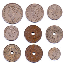 1936-1950 SOUTHERN RHODESIA LOT OF 9 COINS  EXTRA FINE