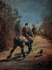 Henri Lautrec Horse and Rider with a Little Dog 1879 17"x 22" Archival Art Print Henri Lautrec Horse and Rider with a Little Dog 1879 17"x 22" Archival Art Print