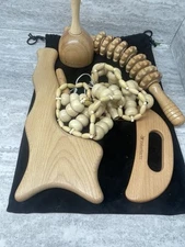 Wood Therapy Massage Kit Lymphatic Drainage Wooden Massager 5 Pcs Plus Bag