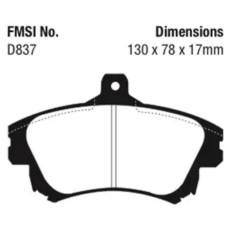 For Volvo S40 2000-2003 EBC DP41139R Yellowstuff Front Brake Pads Foto 2 de 3