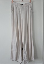 ASOS Design Oatmeal Linen Blend Dad Trousers (Petite), Size 10
