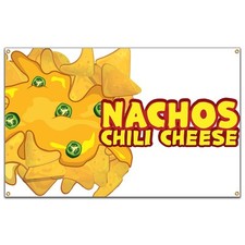Nachos Chili Cheese Banner Concession Stand Food Truck Single Sided