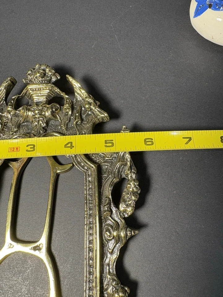 "Antiguo marco de fotos de latón ornamentado estilo rococó soporte de fotos de mesa - 8""x5""" Foto 4 de 4