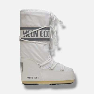 Moon Boot Women's White Icon Nylon Boots Shoes Size 42/44