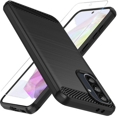 Samsung Galaxy A37 5G Case Protective TPU Shockproof Black with Screen Protector