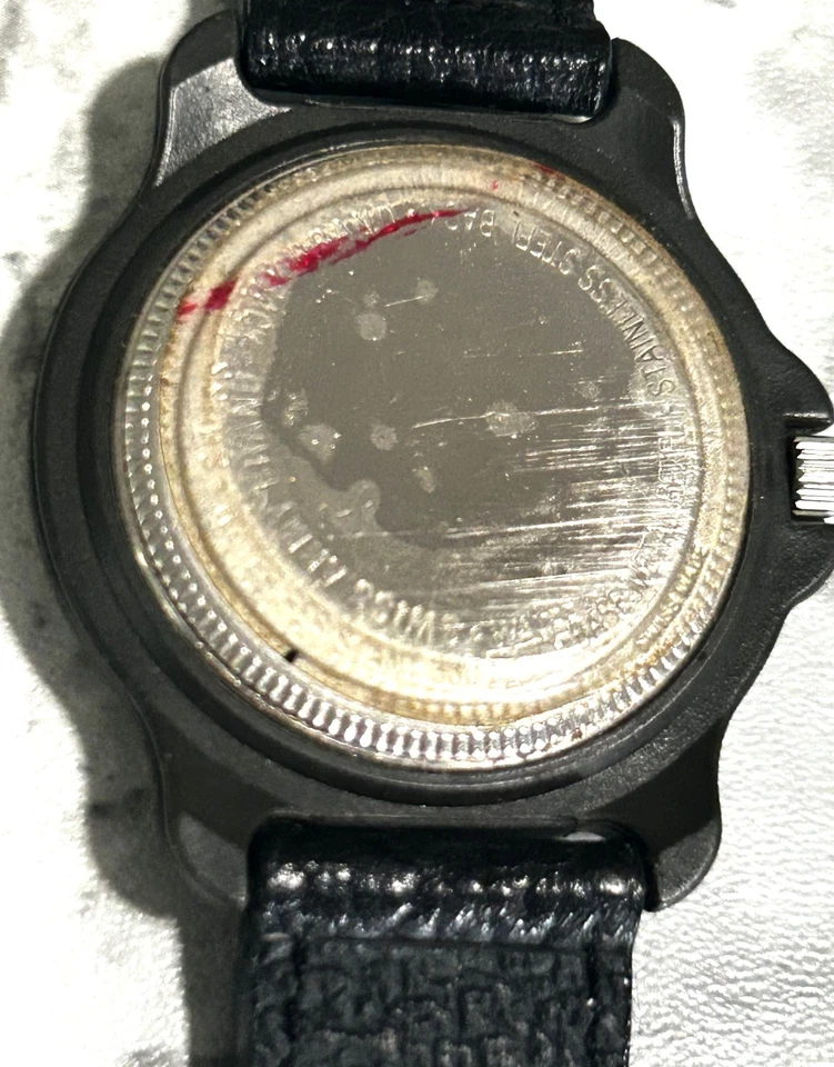 Vtg Swiss Army Watch Men 36mm Black Red Bezel - image 3 of 4