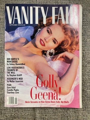 Vanity Fair, September 1992 Issue Cover: Geena Davis Tina Brown's farewell