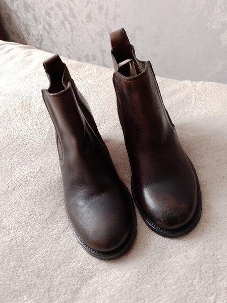 Women Navyboot Boots Brown Leather 39 #B9P6