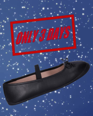 Wonder Nation BIG Girls size 3 Bow Ballet Flats color Black NEW