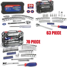 WORKPRO Drive Socket Set w/Quick-Release Ratchet Metric&SAE 39PCS/63PCS/70PCS