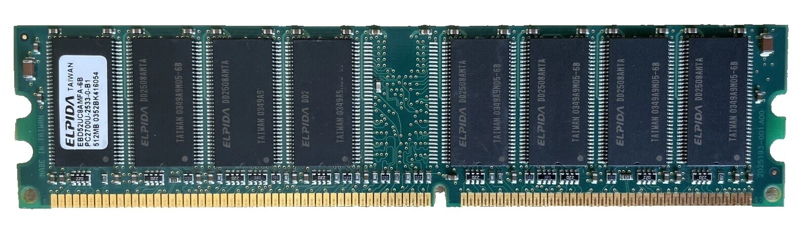 Ordenador Elpida DDR1 SDRAM 512 MB capacidad por módulo de memoria (RAM)