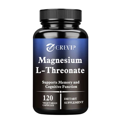 GREVIP 120pcs Magnesium L-Threonate 2000mg - Nootropic Brain Booster, Memory & Focus