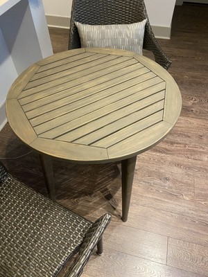 Christopher Knight Home Outdoor Bistro Table Acacia Wood Grey Ebay