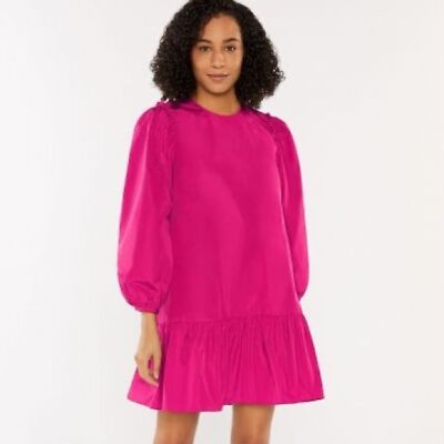 cinq a sept pink ruffle dress NWT Cinq a Sept Jackie Ruffled Shift Dress Pink Azalea XXS
