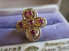 Vintage 14K Gold Ruby Ring/ 4 Genuine Natural Stones/ with hallmark CL — photo 9