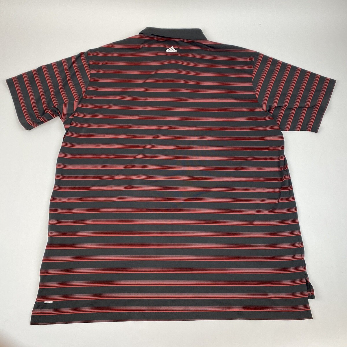 Adidas Men's Climalite Golf Polo Shirt Black Red Striped Size XXL