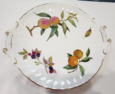NEW ROYAL WORCESTER ''Evesham Gold'' Cake Plate Made In England AUTHORIZED DEALER