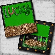 Lucky-Glitter NPM - 2 Premade Scrapbook Pages - EZ Layout 5947