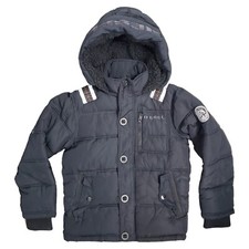 DIESEL Jacket GIRLS 8 Black Puffer Spell Out Full Zip Hooded Outdoor Winter