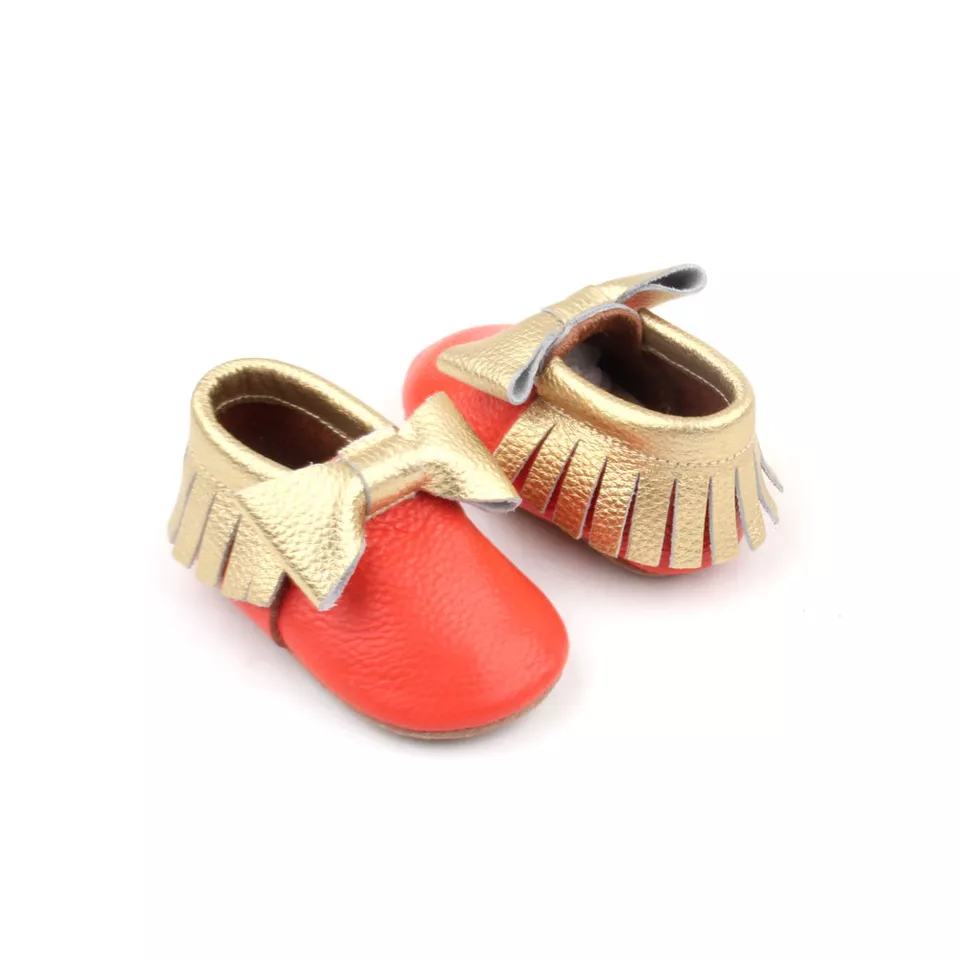 Starbie Bebé Mocasines Otoño Bebé Zapatos Niño Zapatos Naranja Infantil Zapatos Foto 3 de 4