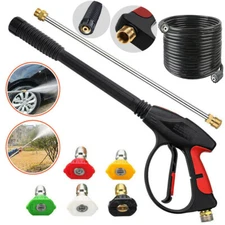 High Pressure 4000PSI Car Power Washer Gun Spray Wand Lance Nozzle Tip Hose Kit
