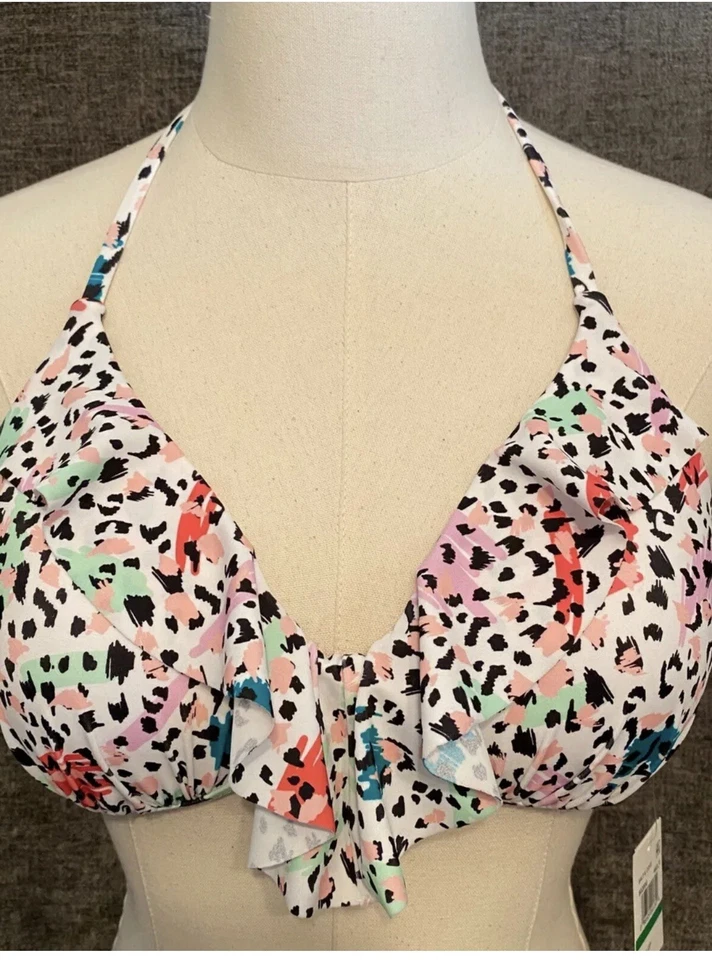 Salt & Cove Women's Bikini Top Swimsuit Size XL Waiting Fur design Push Up - Изображение 2 из 4