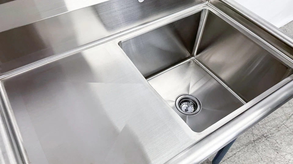 NEW 18" Stainless Steel Sink Left Compartment Commercial Kitchen Restaurant NSF - Image 2 of 4