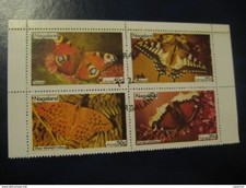 URRA 1974 20 25 40 50C Stamps Butterfly Nagaland India Local Butterflies Papillo