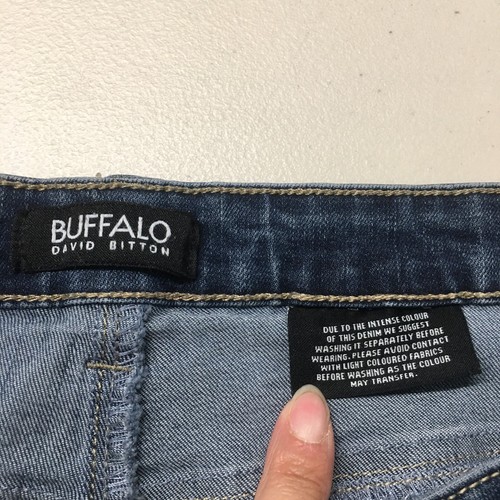 Buffalo By David Bitton Straight Cut Jeans Womens 12x30 (Actual 34x29) Blue Zip - Picture 14 of 17