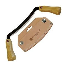 FLEXCUT 5 inch Draw Knife, High Carbon Steel Blade, Ergonomic Ash Handle, Lea...