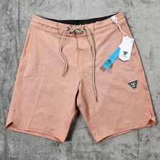 Vissla Shorts Mens Size 28 Boardshorts Salmon Solid Sets Trunks Quick Dry NWT
