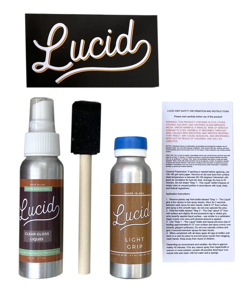 Lucid GLOW Grip - Spray on Grip Tape - Clear Wood Gloss Coat Eco Friendly - Image 2 of 4
