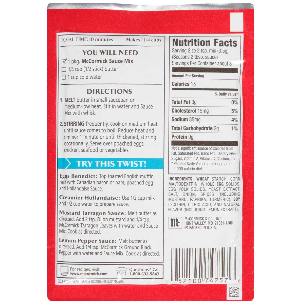 Hollandaise Sauce Packet