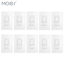 MOES Dimmer Light Switch Single Pole / 3-Way - Incandescent / LED / CFL 10 Pack