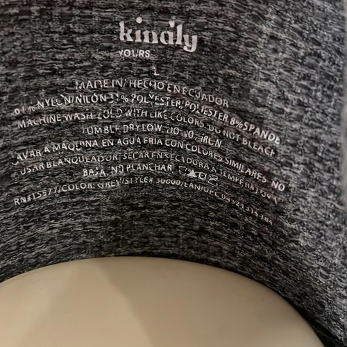 Kindly Yours Sweater Youth L Grey Henley Pullover Ribbed Knit Stretch - Picture 5 of 5