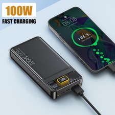 Power Bank 30000Mah 100W USB C Charger Phone Portable Battery Pack Travel Flying