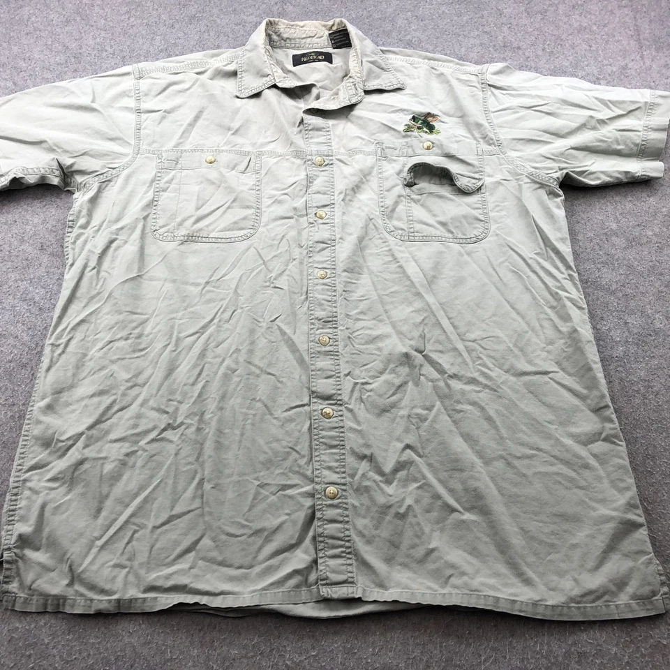RedHead Shirt Mens XL Green Embroidered Bass Fishing Utility Button Up Outdoors - Image 2 of 4