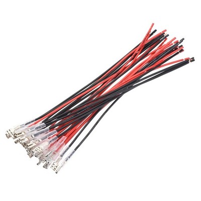 Female Spade Crimp Terminal 4.8mm with Insulating Sleeve 20cm 20AWG Wire, 15 Set