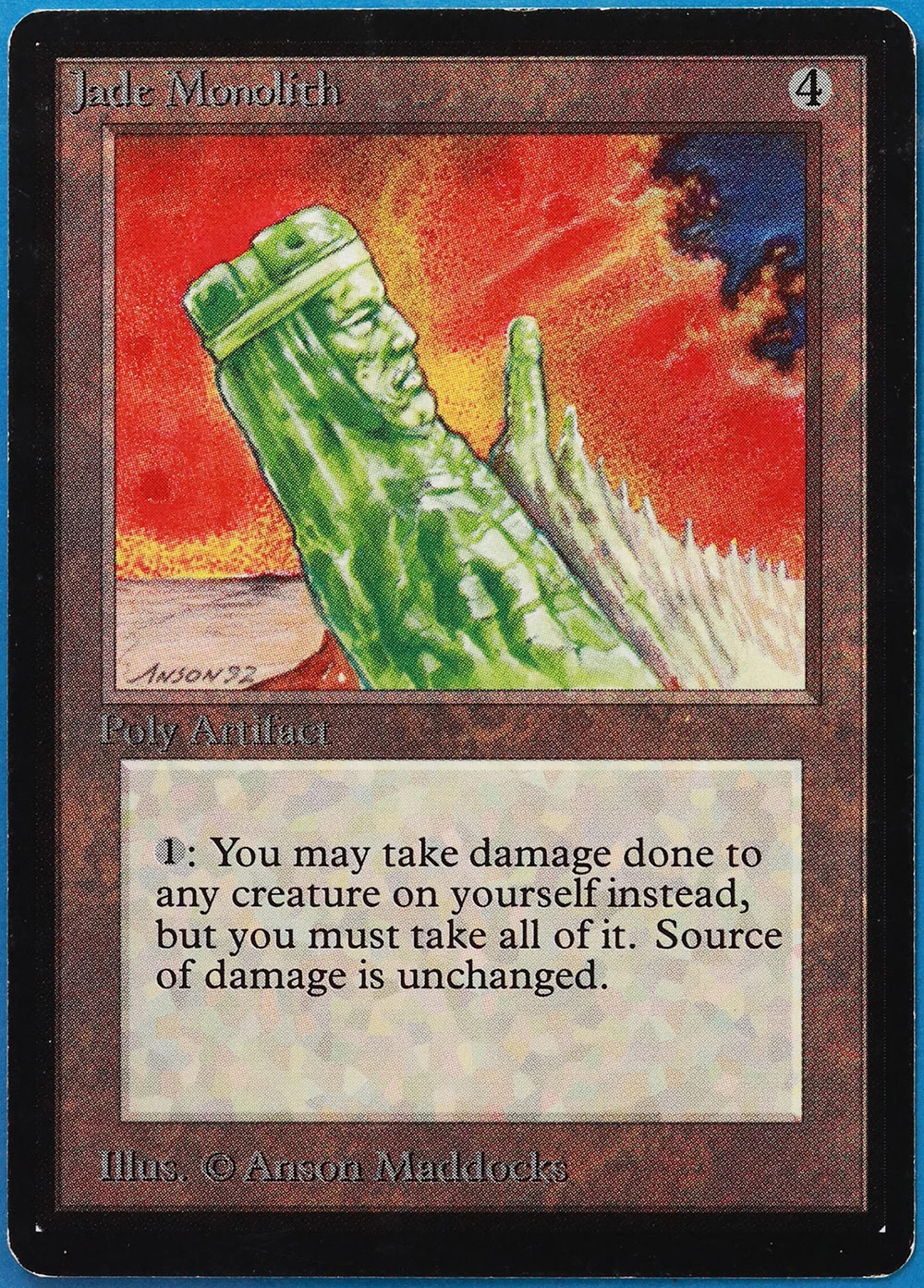 Jade Monolith Beta HEAVILY PLD Artifact Rare MAGIC CARD (ID# 509143) ABUGames