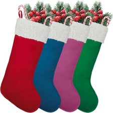 4 Pack Christmas Stockings 20 Inches Large Merry Multi-large