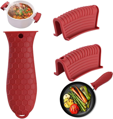#ad #ad 3 Pack Silicone Cast Iron Skillet Handle Cover Heat Resistant Pot Handle Sleev $10.99
