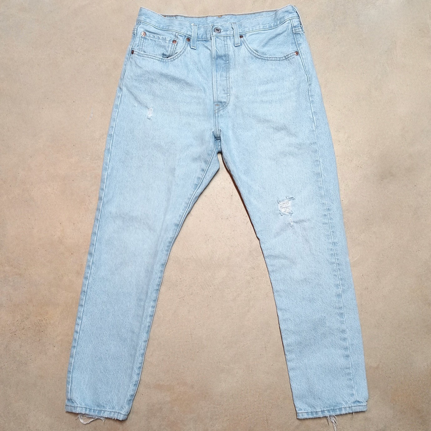 Levi's 501S Skinny Jeans Size 30x28 Distressed Button Fly 100% Cotton Denim