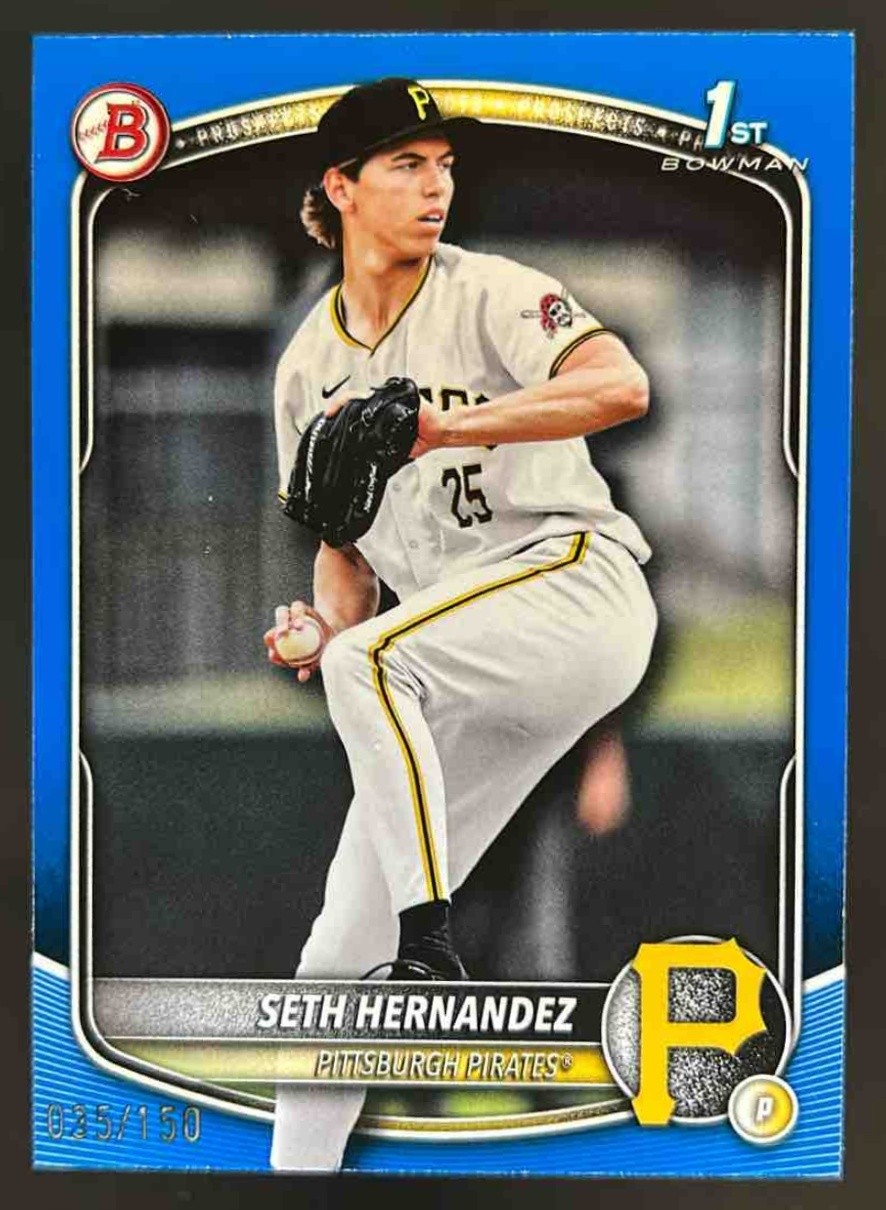 2025 Bowman Draft Seth Hernandez Blue Border 1st Prospect #/150 Pirates
