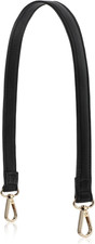 Leather Purse Strap Replacement 23.6" Black Leather Crossbody Strap with Swivel