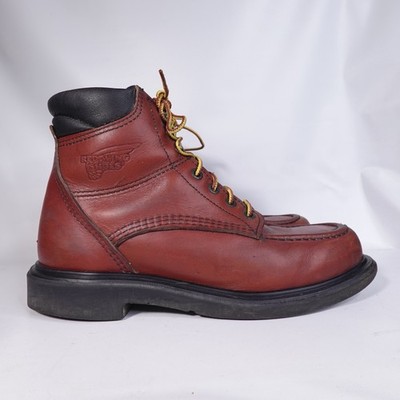 Vintage Red Wing 202 Supersole 6  Moc Toe Leather Boots 7.5 D Made In USA