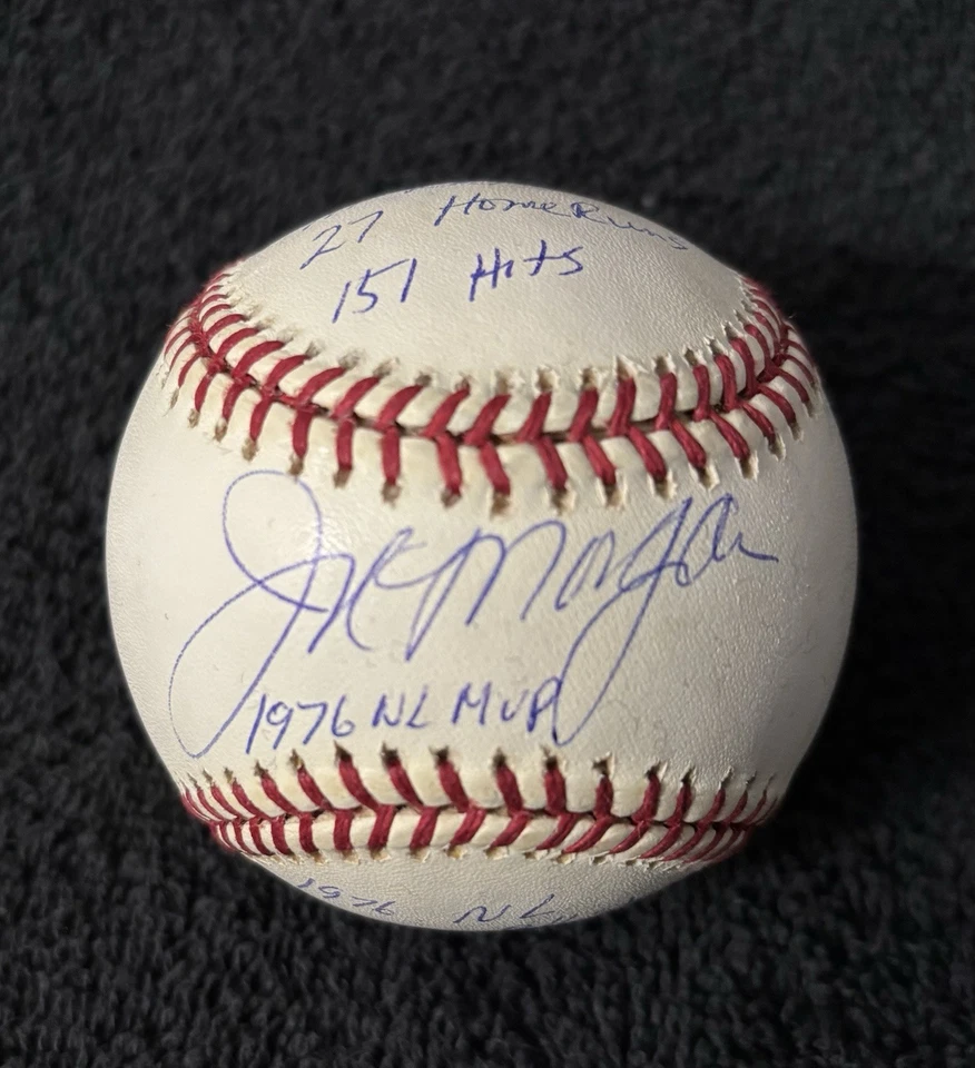 RARO Joe Morgan 1976 Jugador Más Valioso Temporada Firmado OMLB Béisbol EstadBall REGGIE JACKSON CERTIFICADO DE AUTENTICIDAD Foto 3 de 4
