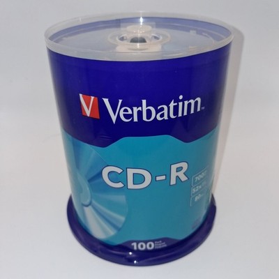 Verbatim 94554 700MB 52x CD-R Disc - 80 Min Pack of 100 (Shipping Included)
