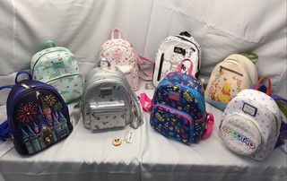 Lot of 7 Disney Branded Loungefly Bags/Theme Park Exclusives/Animated Characters