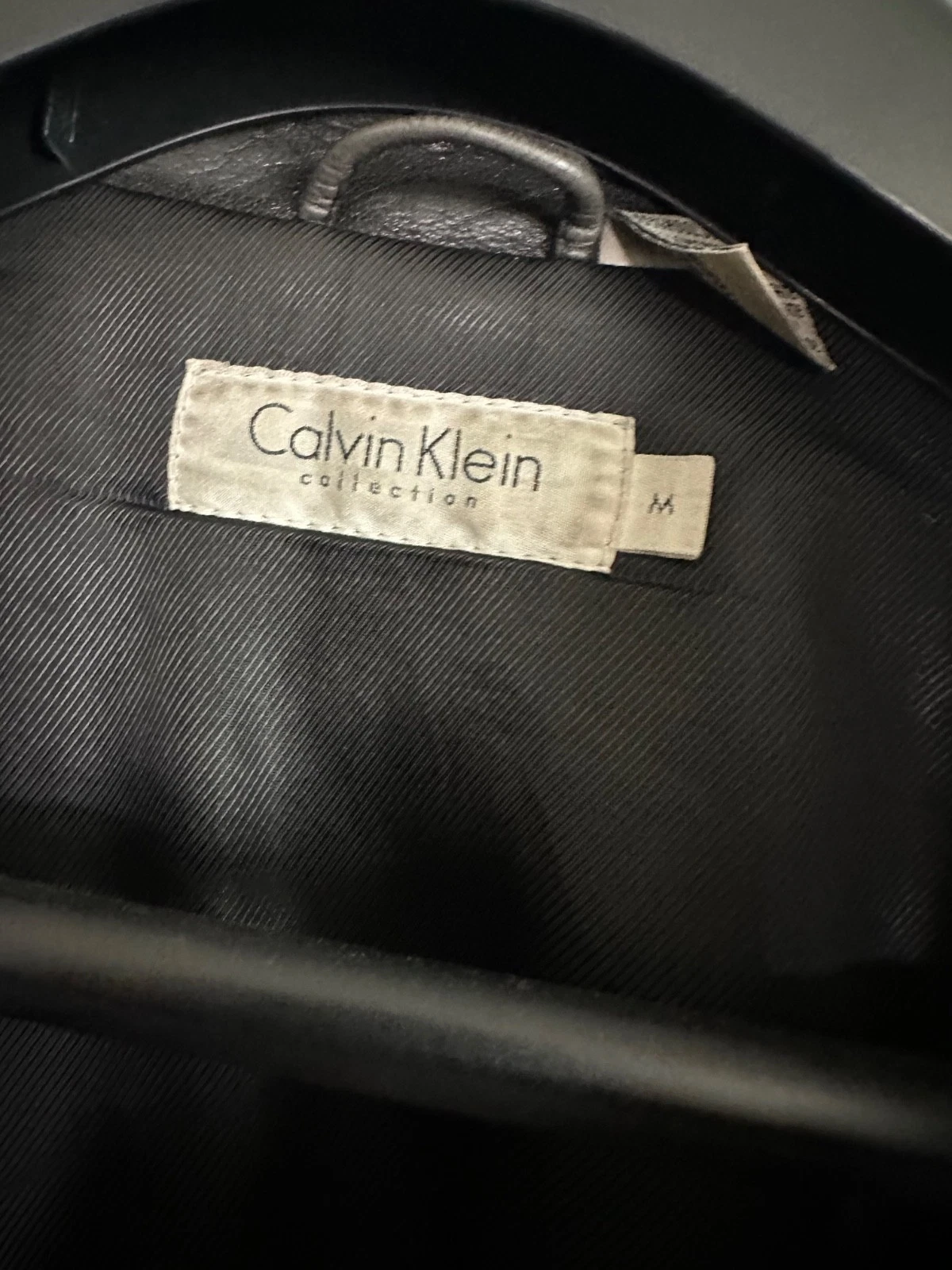Superb Heavy Vintage Leather Jacket from Calvin Klein Collection (1995) Size M image 6